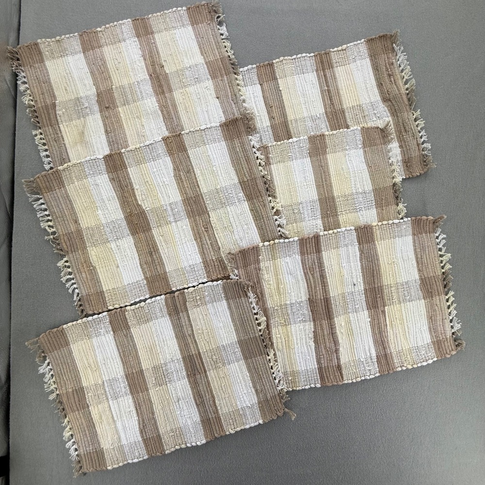 New Park B. Smith Oversized Woven Placemats Set of 4 Recycled Cotton